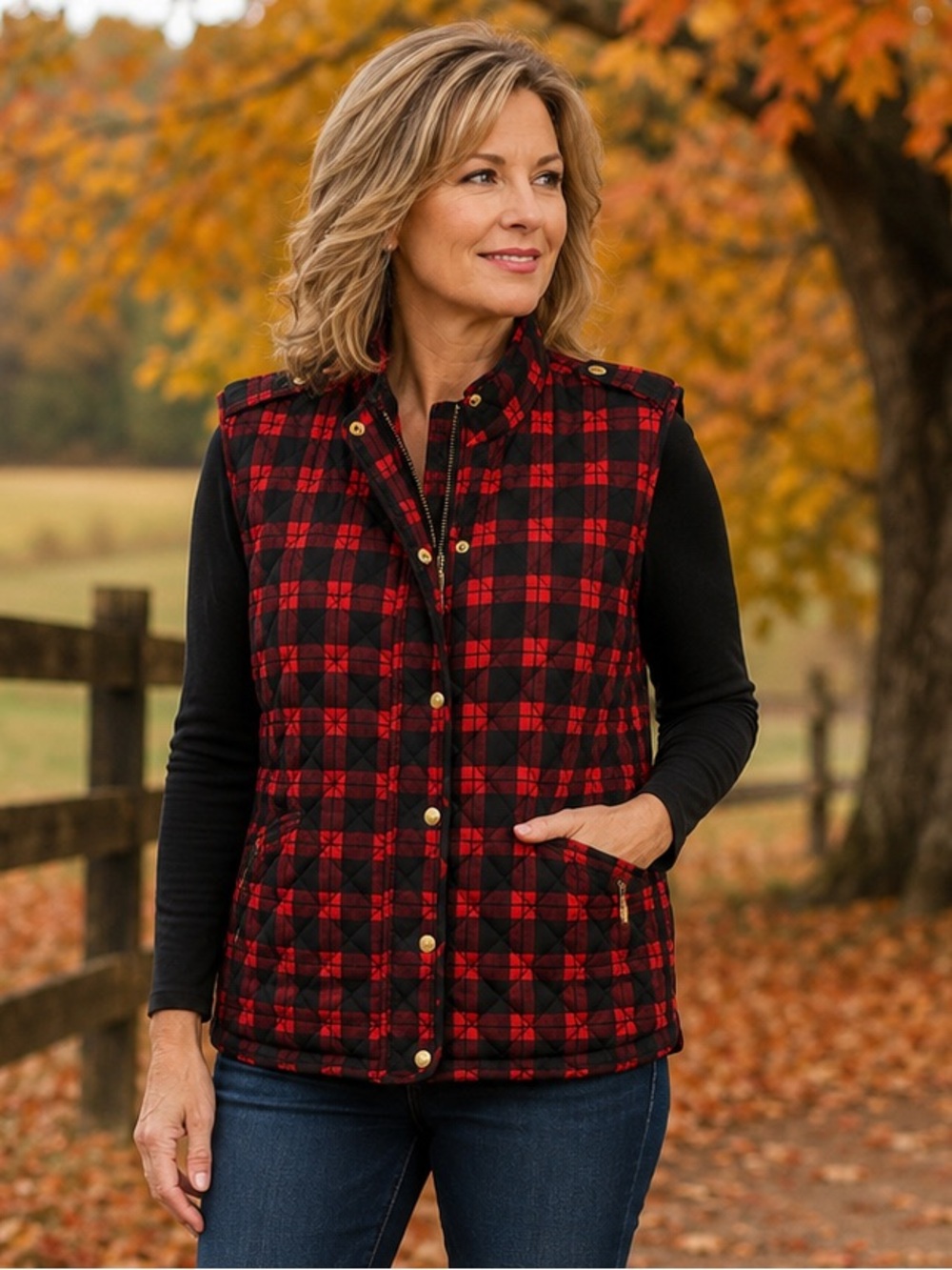 Izod Buffalo Plaid Puffer Vest XXL